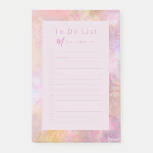 Moderna Pastell Färgade Blommiga Monogram Post-it Block