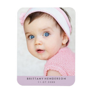 Moderna pastellfärgade lilor för babyfoto magnet
