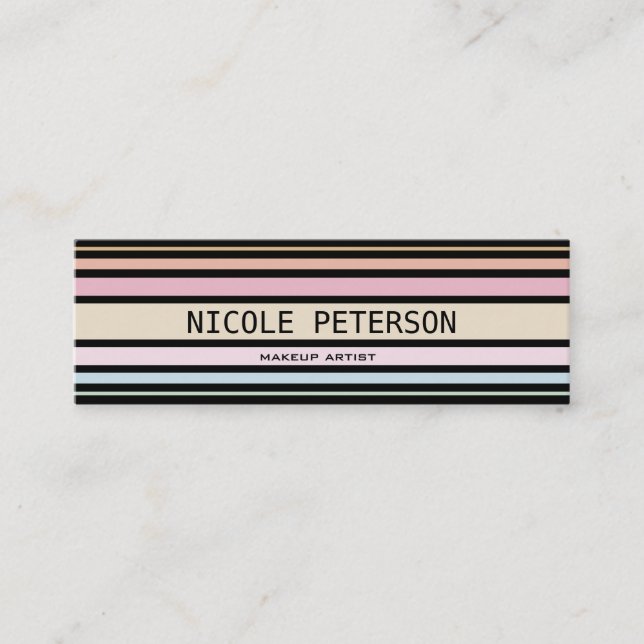 moderna pastellrandar mini visitkort (Framsida)