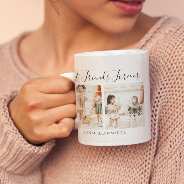Moderna Personliga Bästa Vänner För Evigt | 2 Foto Kaffemugg (Skapare uppladdad)