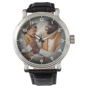 Moderna Personliga Bilder & Anpassad Text Herrar Armbandsur