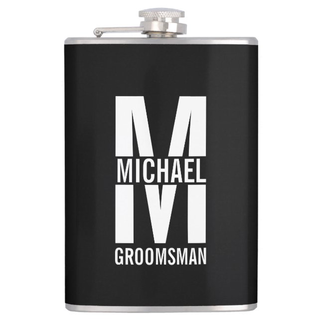 Moderna personliga bröllopsplatser med monogram oc fickplunta (Framsidan)
