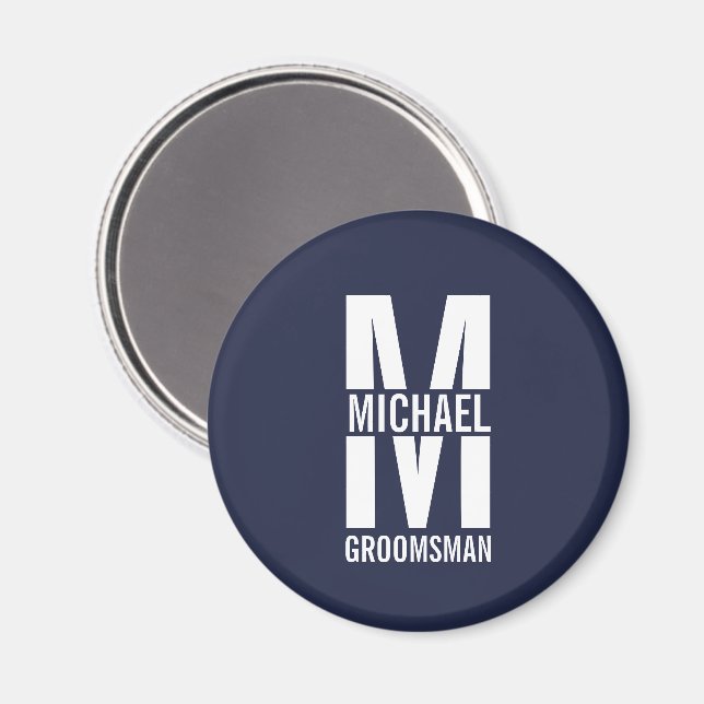 Moderna personliga bröllopspresenter med monogram  magnet (Front/Back)