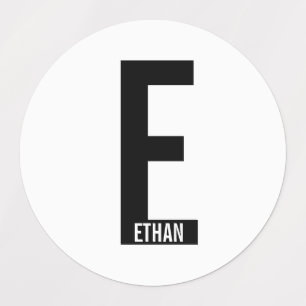 Moderna personliga djärva monogram- och namnetiket klistermärke