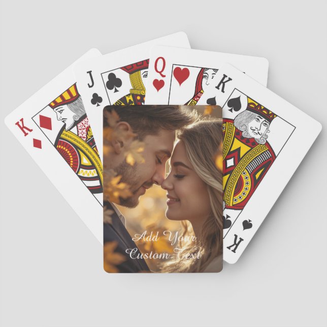 Moderna personliga foton & anpassad text casinokort (Baksidan)