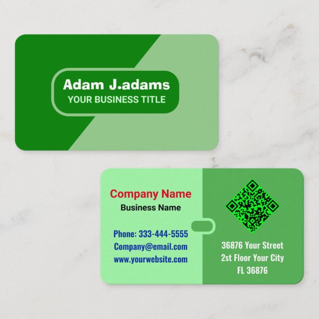 (Moderna professionella eleganta gröna) Visitkort (Fram/baksida)