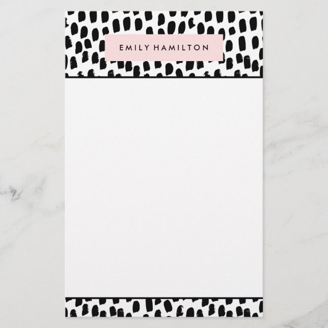 Moderna punkter | Personlig Stationery Brevpapper (Framsida)