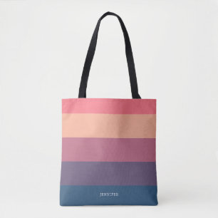 Moderna ränder med monogram tygkasse