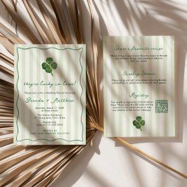 Moderna randiga St Patrick Bröllopsfest för par Inbjudningar