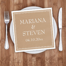 Moderna randminimalistiska Tan Beige servetter