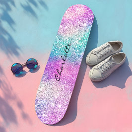 Moderna regnbågsparkler i regnbåge, giga glitter n mini skateboard bräda 18,5 cm