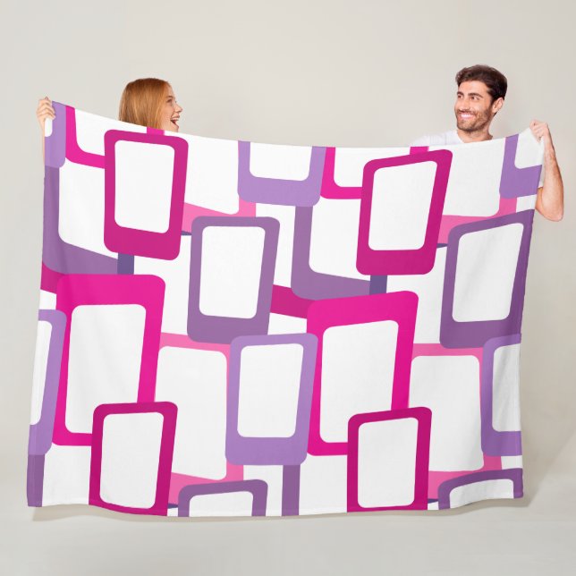 Moderna rektanglar i mitten av århundradet fleecefilt (På plats)