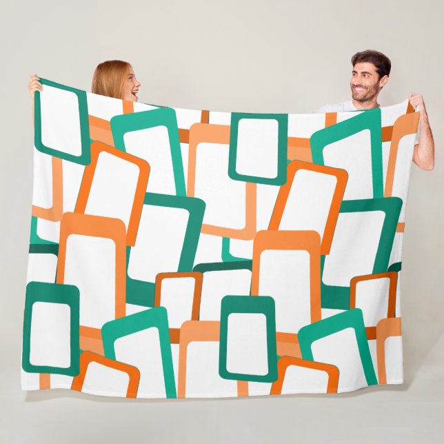 Moderna rektanglar i mitten av århundradet fleecefilt (På plats)