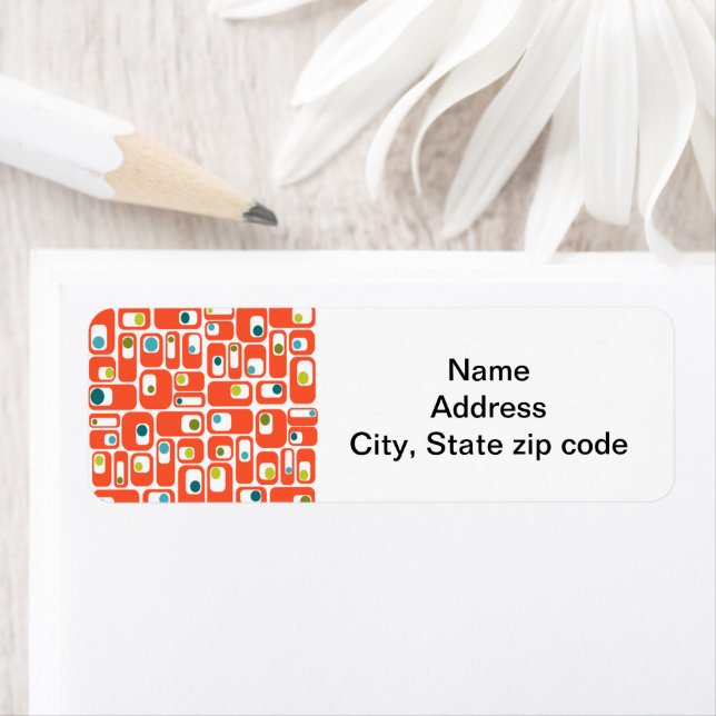 Moderna rektanglar i mitten av århundradet returadress etikett (Insitu)