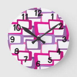 Moderna rektanglar i mitten av århundradet rund klocka