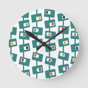 Moderna rektanglar och kvadrater i mitten av århu rund klocka