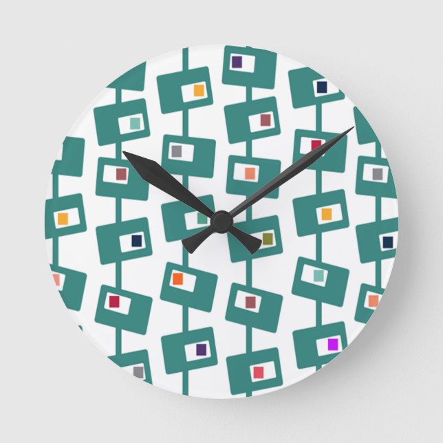 Moderna rektanglar och kvadrater i mitten av århun rund klocka (Framsida)