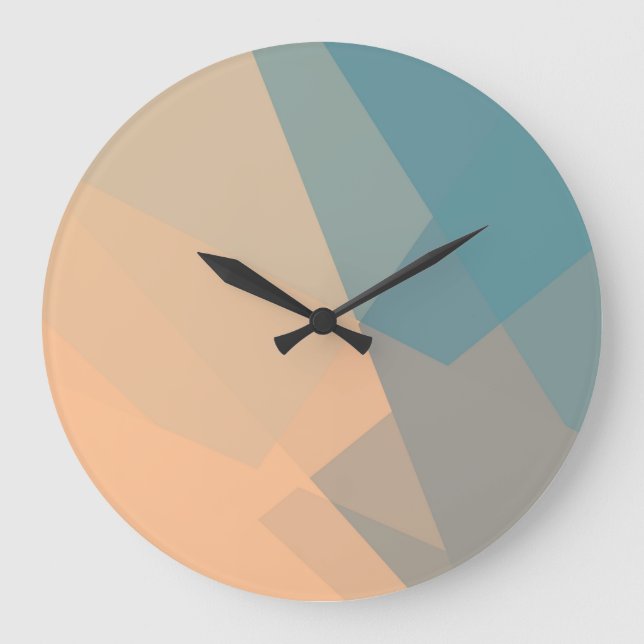 Moderna Retro Färger Geometrisk #20 Stor Klocka (Framsida)