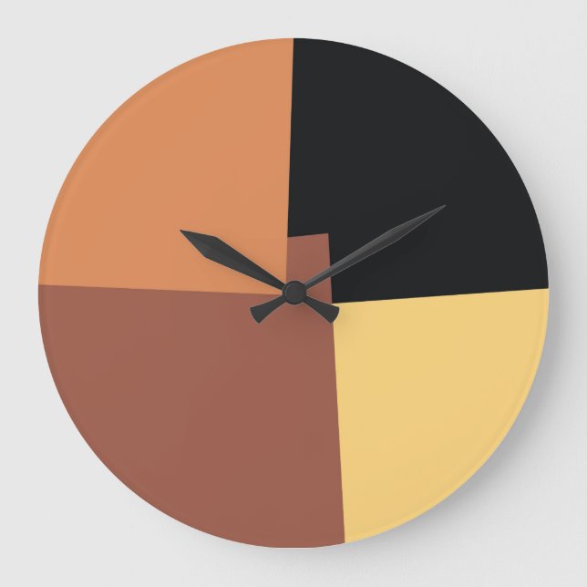 Moderna Retro Färger Geometrisk #6 Stor Klocka (Framsida)