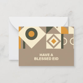 Moderna Retro Jordtoner Geometriska Eid Kort