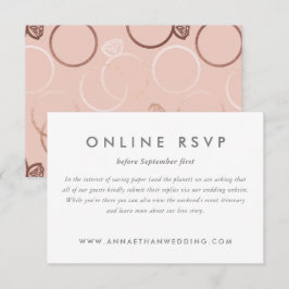 Moderna ringar i roséguld bröllop online RSVP-kort OSA Kort