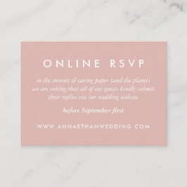 Moderna ringar Ros Vit Bröllops online RSVP-kort Tilläggskort
