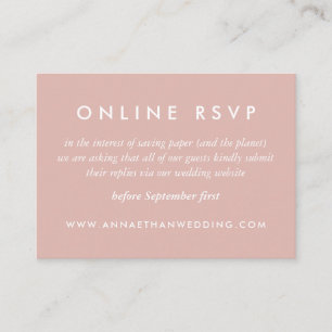Moderna ringar Ros Vit Bröllops online RSVP-kort Tilläggskort