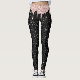 Moderna Ro Guld Drives Black Glitter Sparkles Leggings