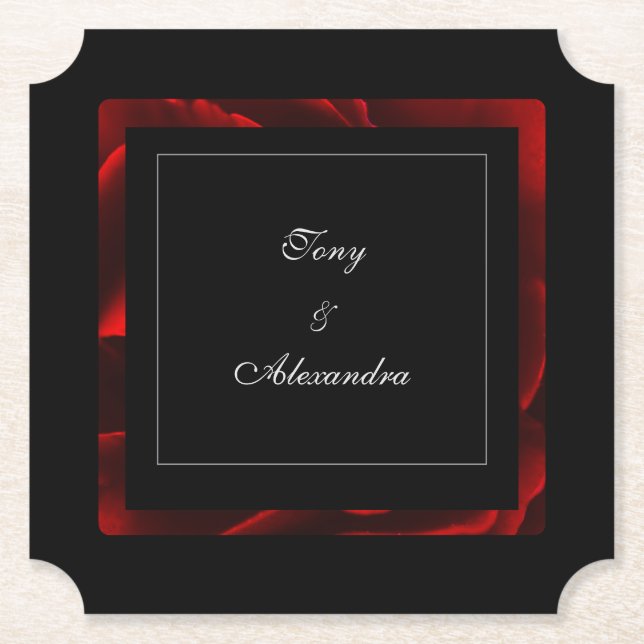 Moderna röda blommor i svart och vitt underlägg papper (Framsida)