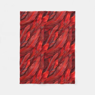 Moderna röda fjädrar fleecefilt