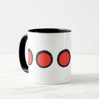 Moderna röda och svarta djärva prickar mugg