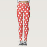 Moderna röda och vita fläckar på polka dots i möns leggings<br><div class="desc">Lagar med moderna röda och vita polka dots,  fläckar,  mönster.
Modern,  trendig som går.
Polka dots är den nya trenden igen.</div>