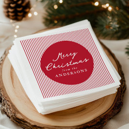 Moderna röda randiga God Jul Pappersservett