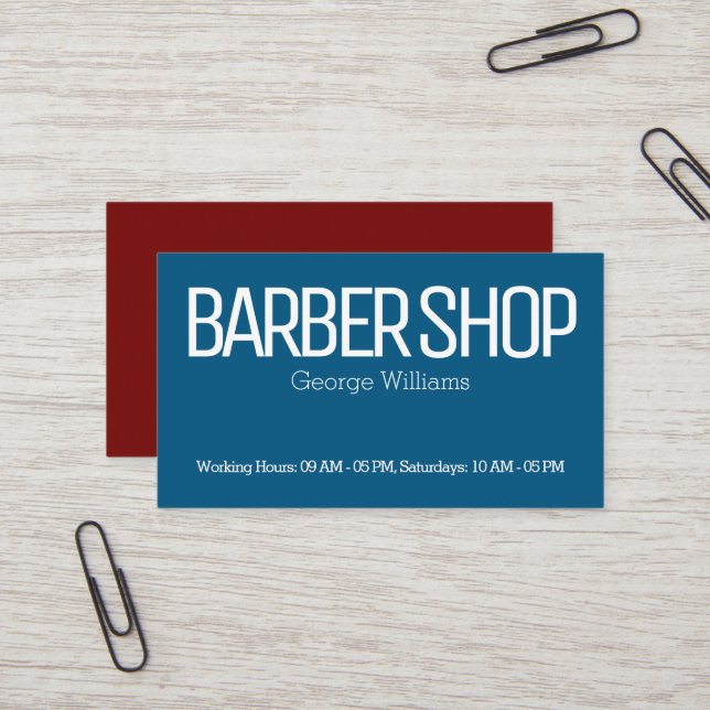 Moderna röda sidor för blått visitkort (Fram/Back In Situ)