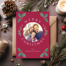 Moderna röda vinterbotaniska julbilder