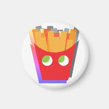 Moderna roliga enkla röda och gula glitch pommes f