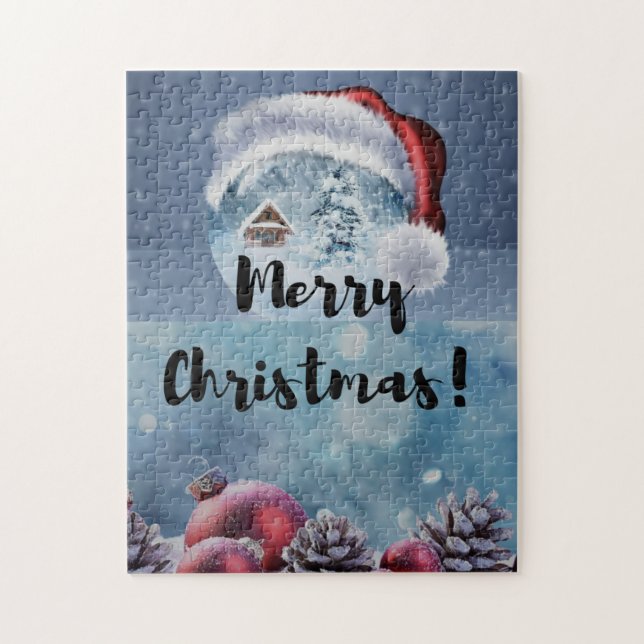 Moderna roliga söta julrenar pussel (Vertikal)