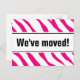 Moderna rörs vykort med rosa zebra ränder (Front/Back)