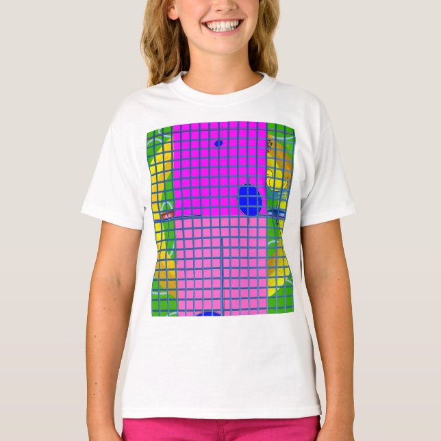 Moderna Rosa-block T Shirt (Framsida)