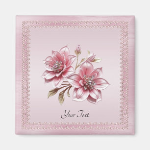 Moderna rosa blommor magnet