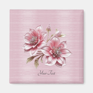 Moderna Rosa Blommor Magnet