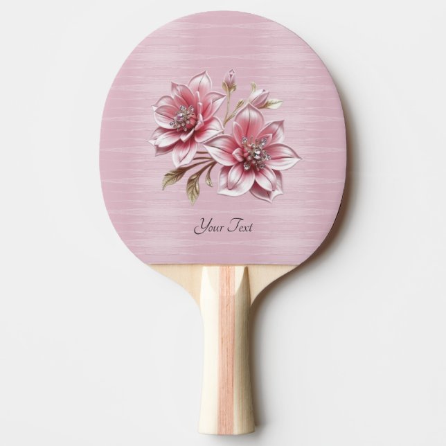 Moderna rosa blommor pingisracket (Framsidan)