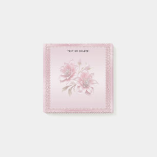 Moderna rosa blommor Post-it-lappar Post-it Block