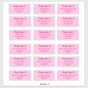 Moderna Rosa Bröllopsgästadressetiketter Klistermärken