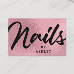 Moderna rosa guld- Calligraphynaglar Visitkort