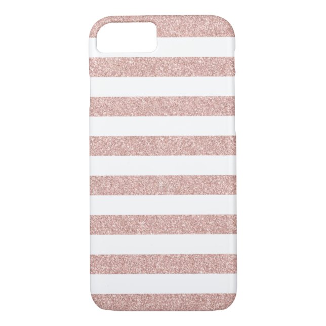 Moderna rosa guld- glitterrandar Case-Mate iPhone skal (Baksida)