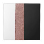 Moderna rosa guld- kvarter för färg för kakelplatta<br><div class="desc">Omkullkastar denna moderna och chic faux utskrivavet rosa guld- glitter och, svartvitt, är den randiga färgkvarterdesignen perfekt för den moderiktiga och stilfulla kvinnan. Dess elegant och trendiga design är underbara för många gåvor och tillfällen. Tyck om detta flickaktigt och det enkla trycket för ditt nästa köp; för dig, dina vänner...</div>