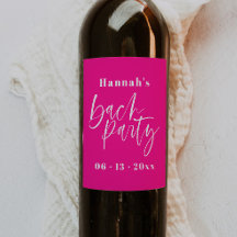 Moderna Rosa Henparty Vinfetiketter