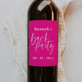 Moderna Rosa Henparty Vinfetiketter Vinflaska Etikett