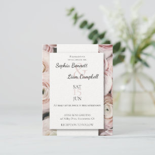 Moderna  rosa-knapp-blommor inbjudningar